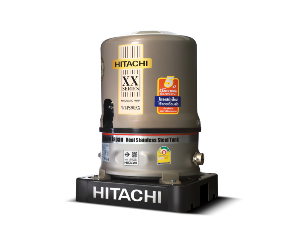 ปั้มน้ำ Hitachi รุ่น ถังแรงดันสแตนเลส ปั้มน้ำครัวเรือน